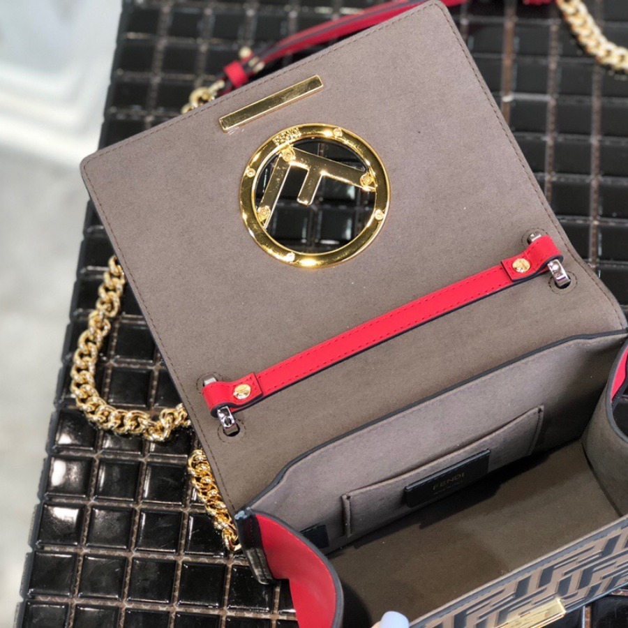 KAN I F SMALL, leather mini-bag, Fendi Shoulder Bag