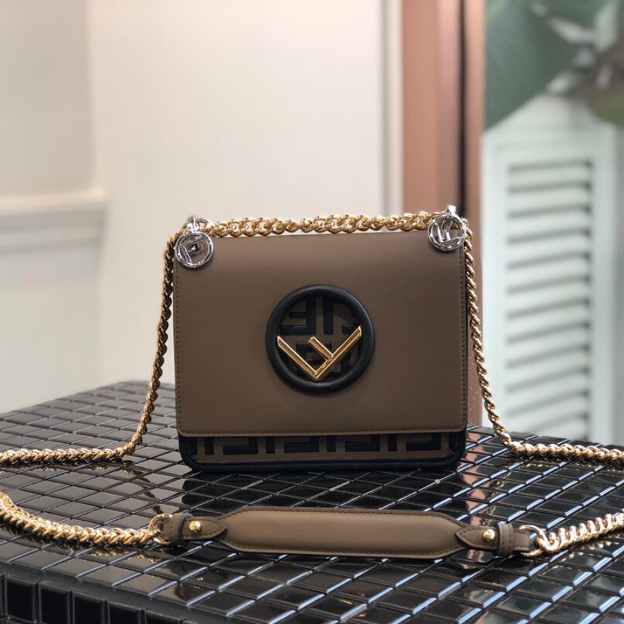 KAN I F SMALL, leather mini-bag, Fendi Shoulder Bag