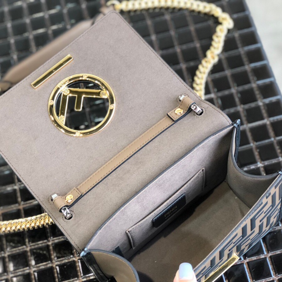 KAN I F SMALL, leather mini-bag, Fendi Shoulder Bag