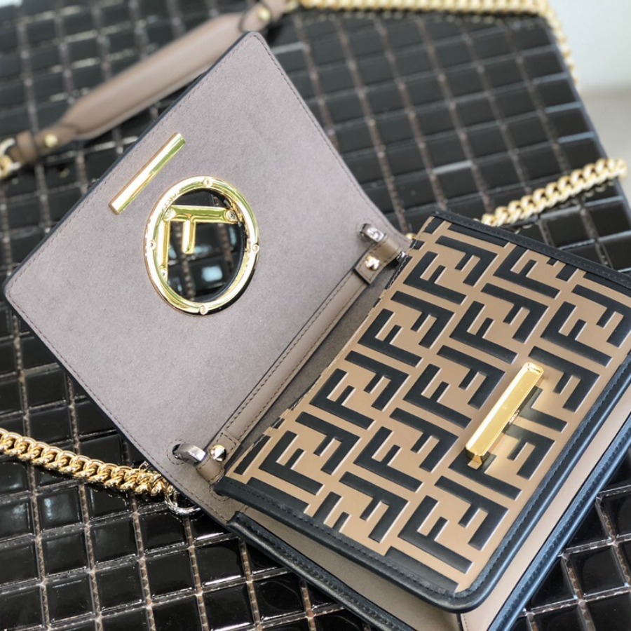 KAN I F SMALL, leather mini-bag, Fendi Shoulder Bag