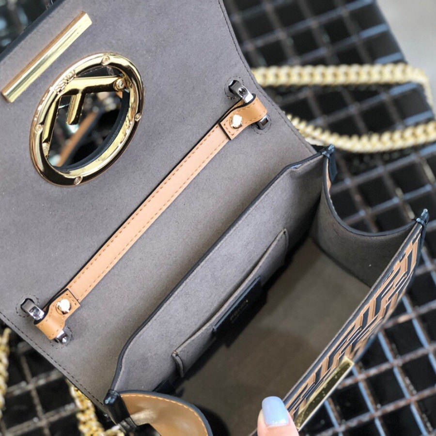 KAN I F SMALL, leather mini-bag, Fendi Shoulder Bag