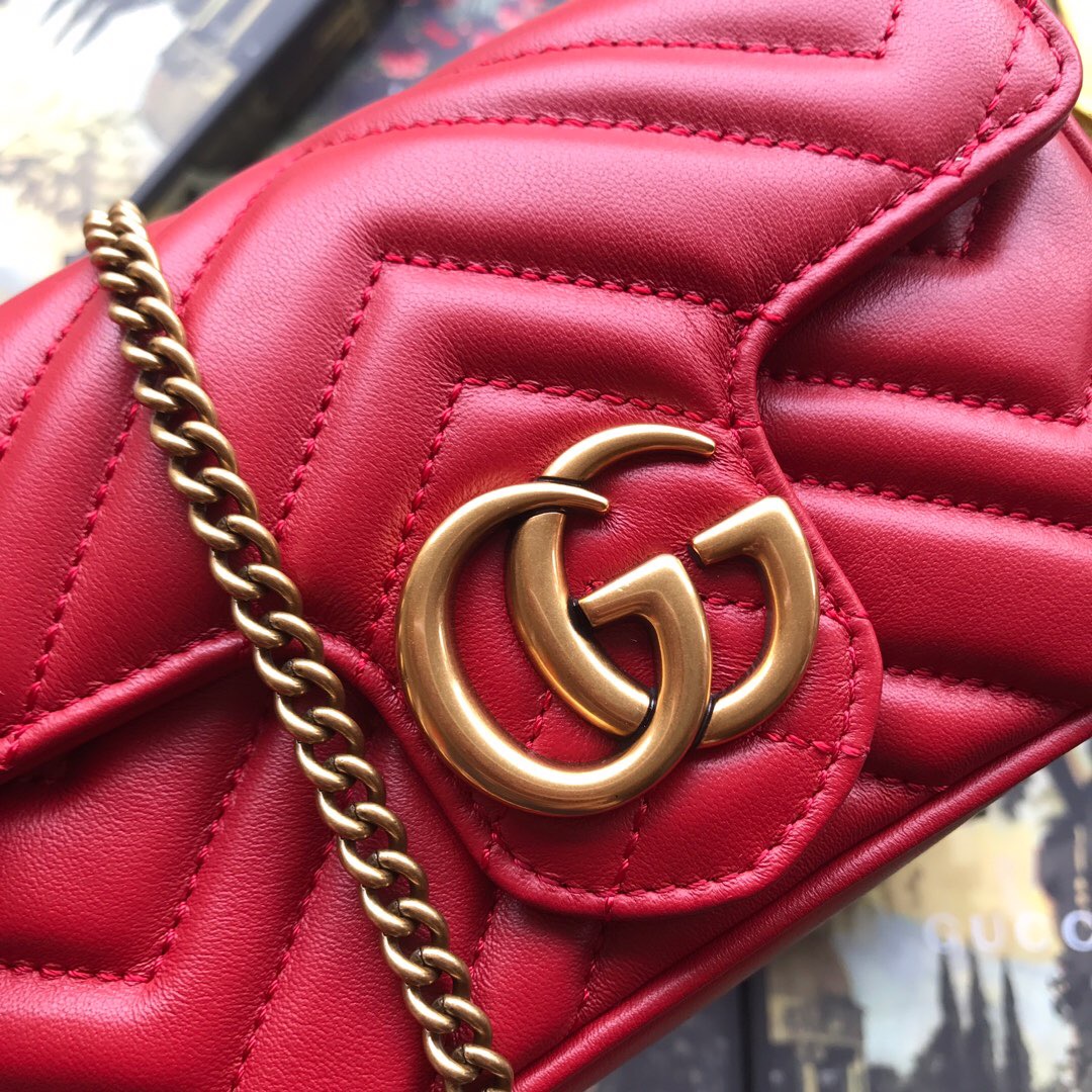 476433 GG Marmont matelassé leather super mini bag, Women's Mini Bags