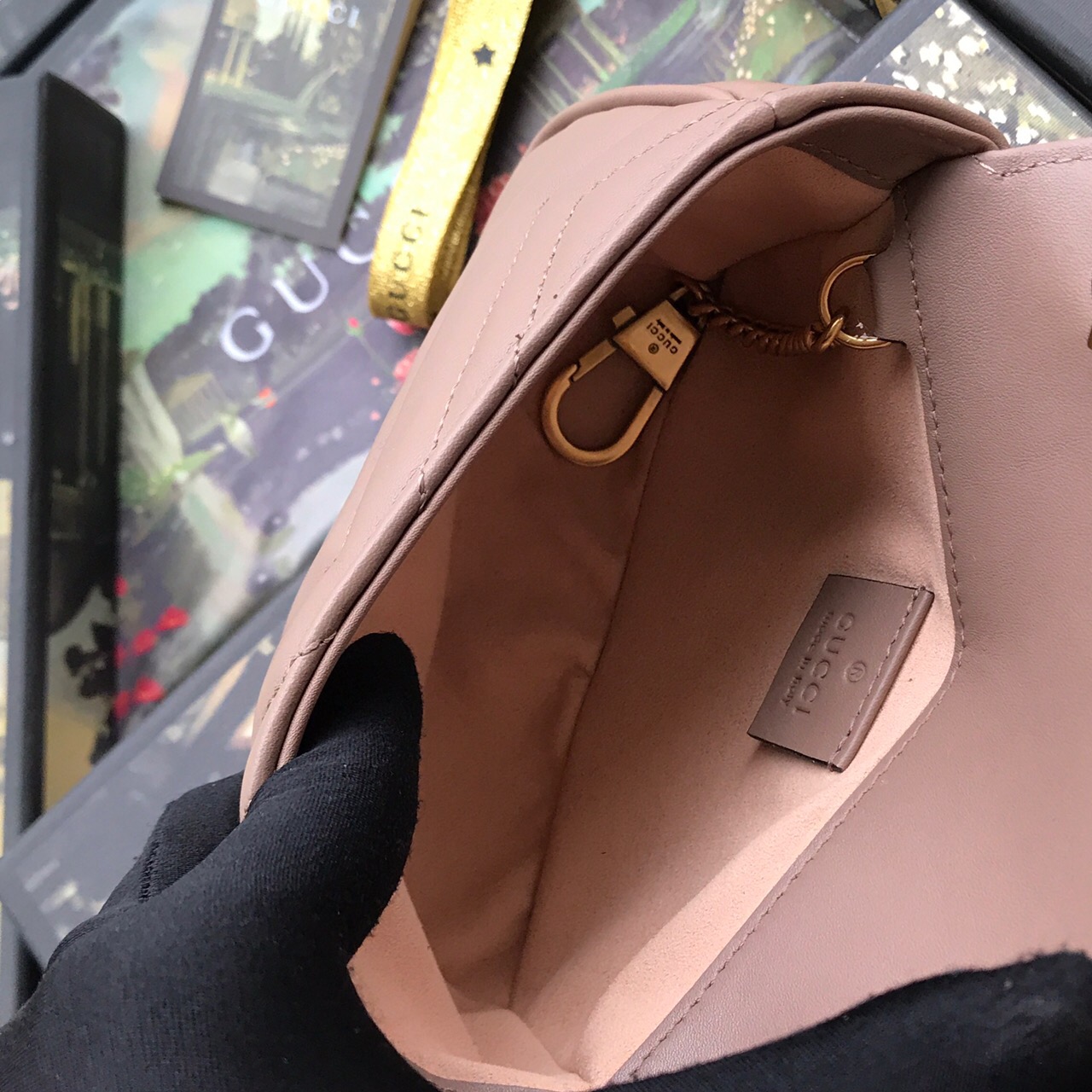 476433 GG Marmont matelassé leather super mini bag, Women's Mini Bags