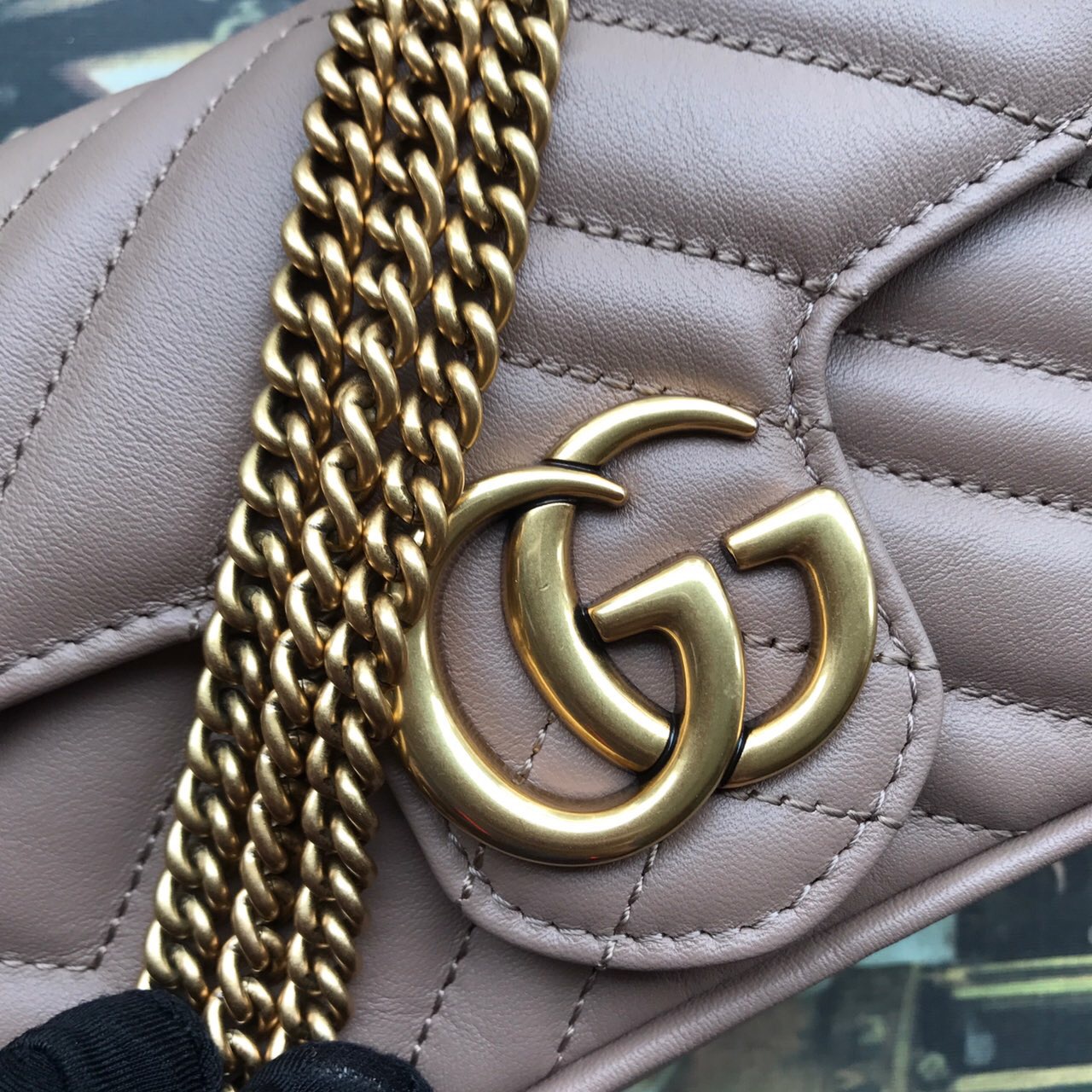 476433 GG Marmont matelassé leather super mini bag, Women's Mini Bags