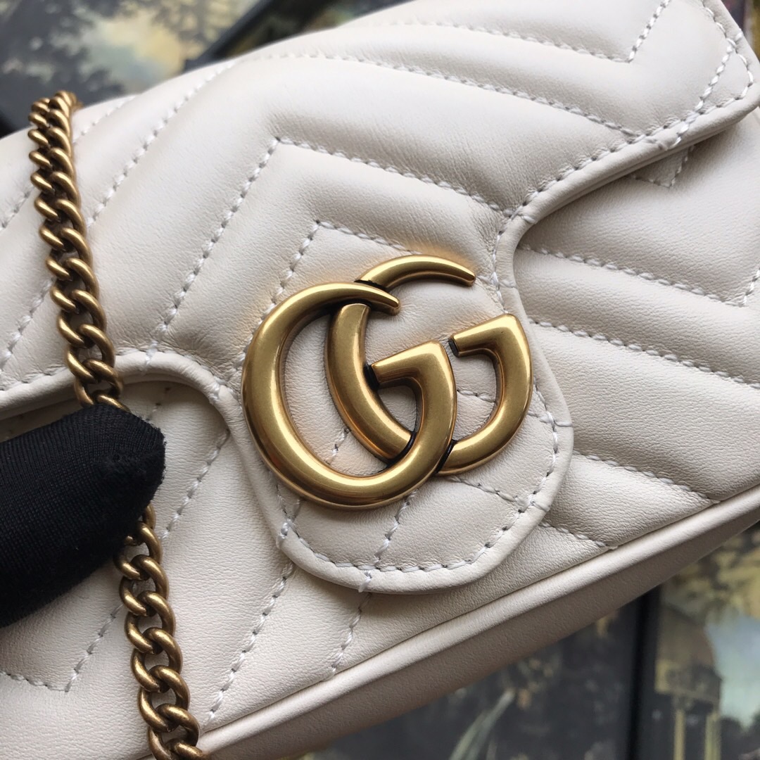 476433 GG Marmont matelassé leather super mini bag, Women's Mini Bags