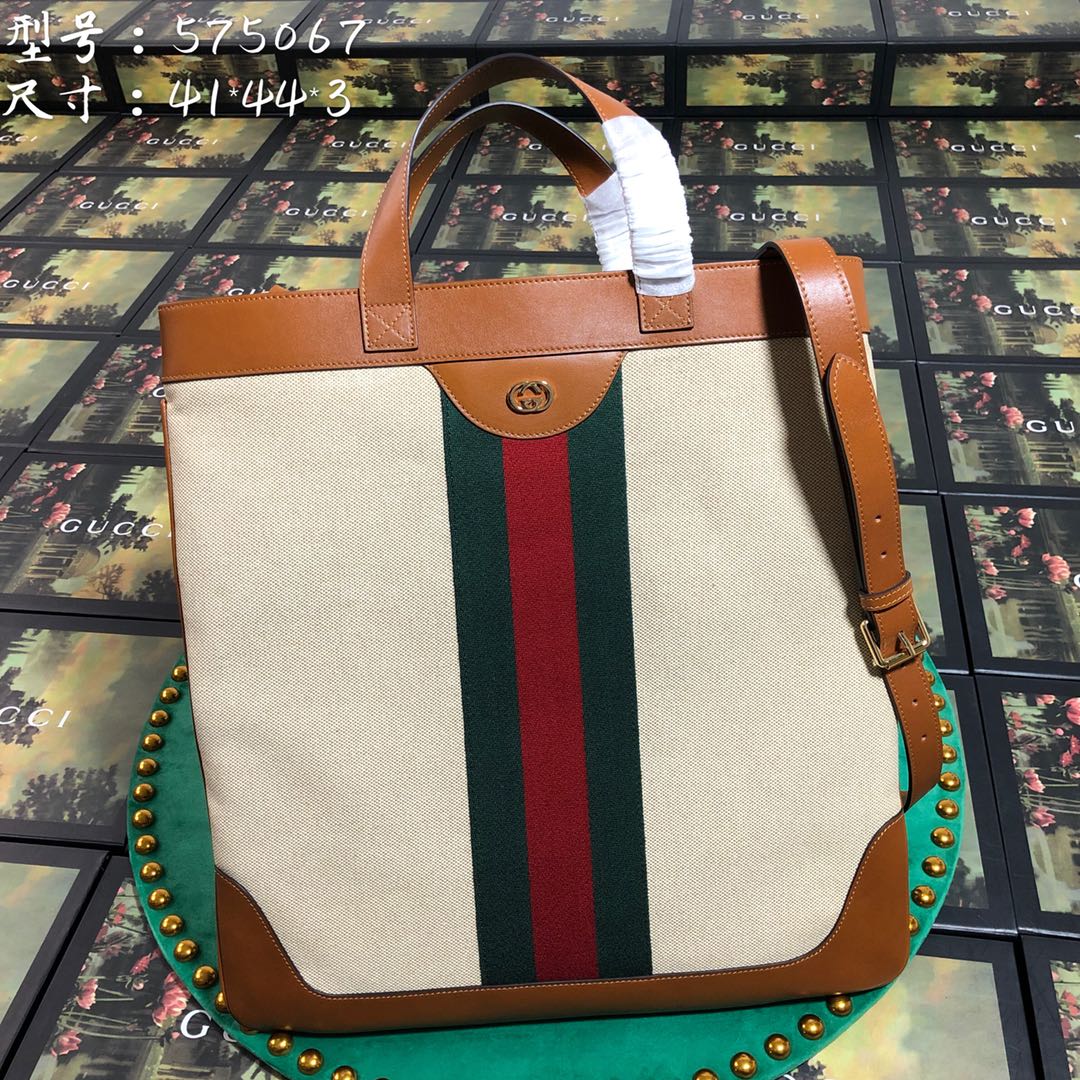 575067 Large vintage canvas tote, Gucci Handbags