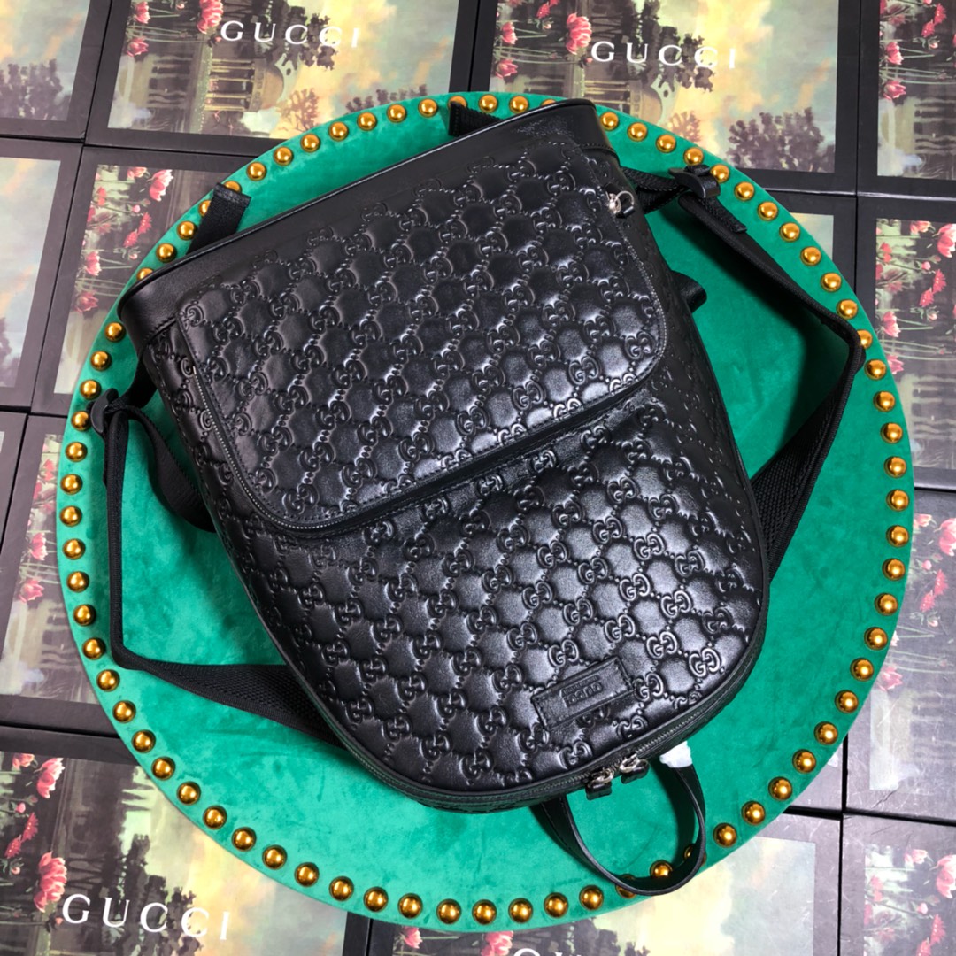 406370 Gucci Signature leather backpack, Men's Backpacks