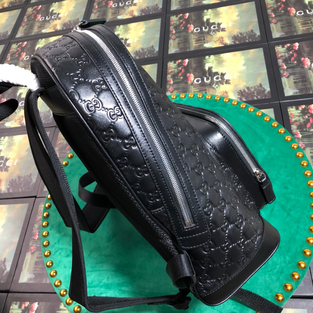 406370 Gucci Signature leather backpack, Men's Backpacks