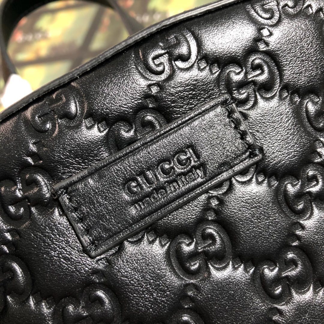 406370 Gucci Signature leather backpack, Men's Backpacks