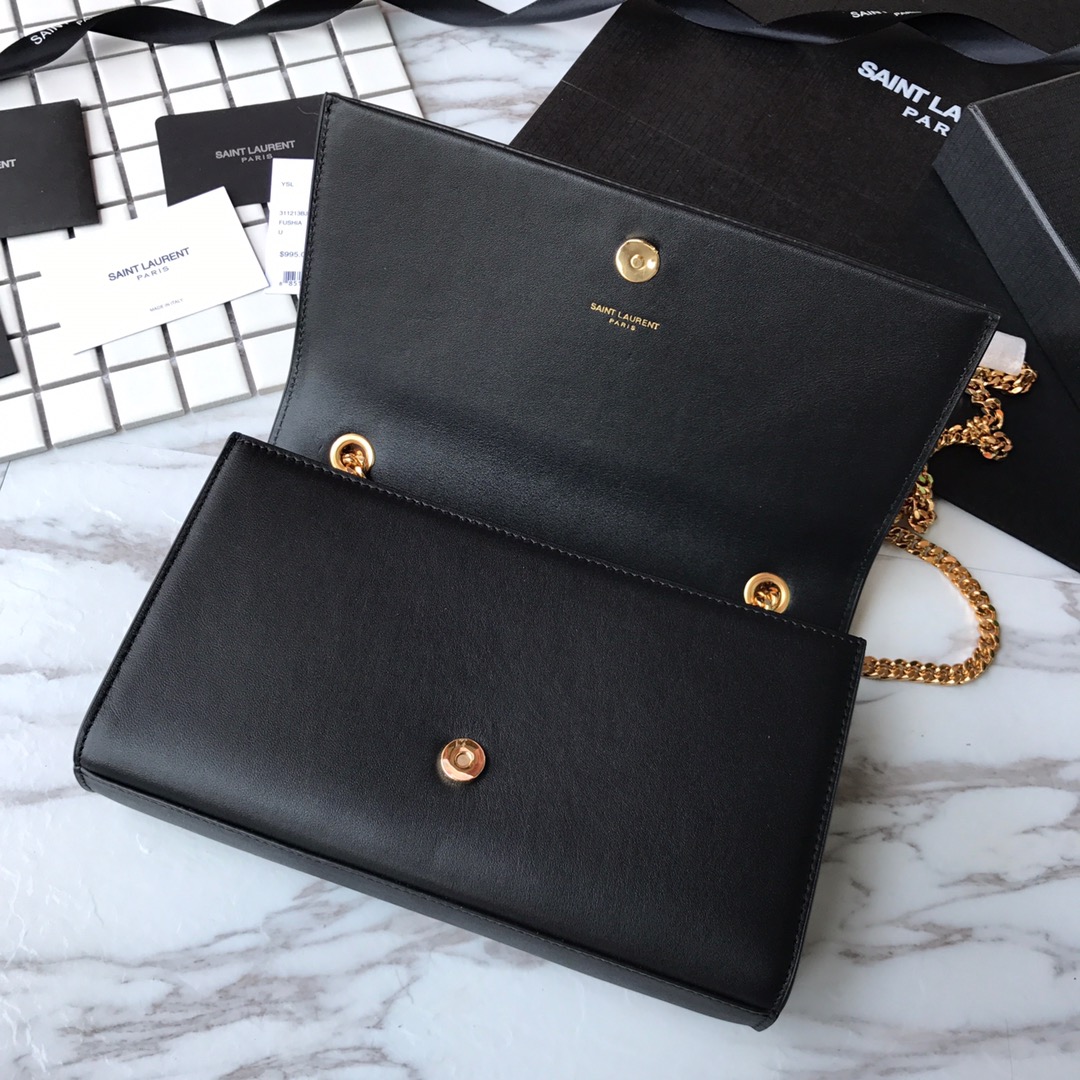354119 KATE MEDIUM BAG WITH LEATHER TASSEL IN GRAIN DE POUDRE EMBOSSED LEATHER, Yves Saint Laurent YSL