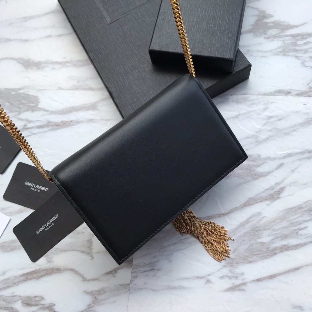 474366 KATE SMALL WITH TASSEL IN SMOOTH LEATHER, YSL Saint Laurent