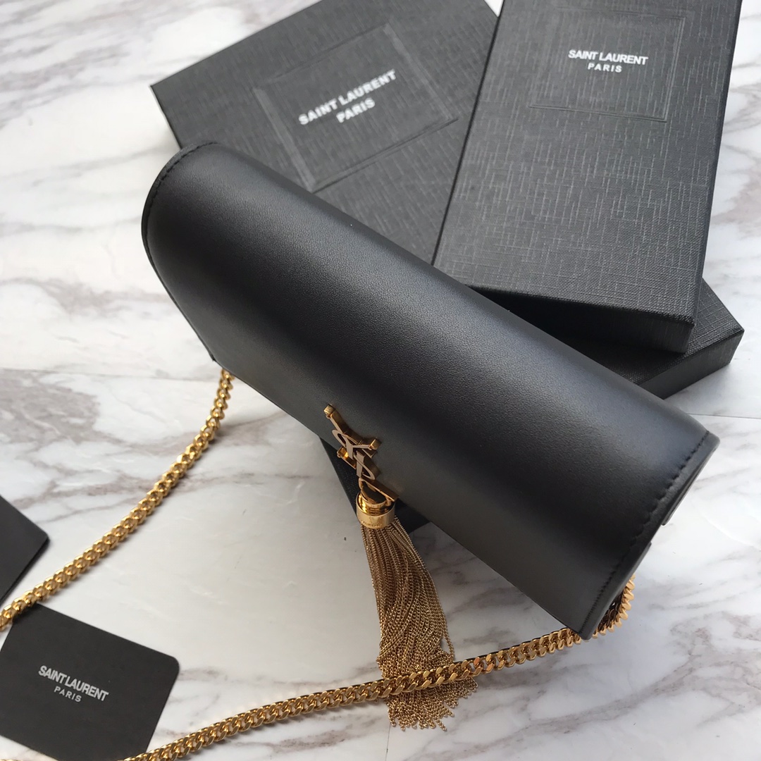 474366 KATE SMALL WITH TASSEL IN SMOOTH LEATHER, YSL Saint Laurent
