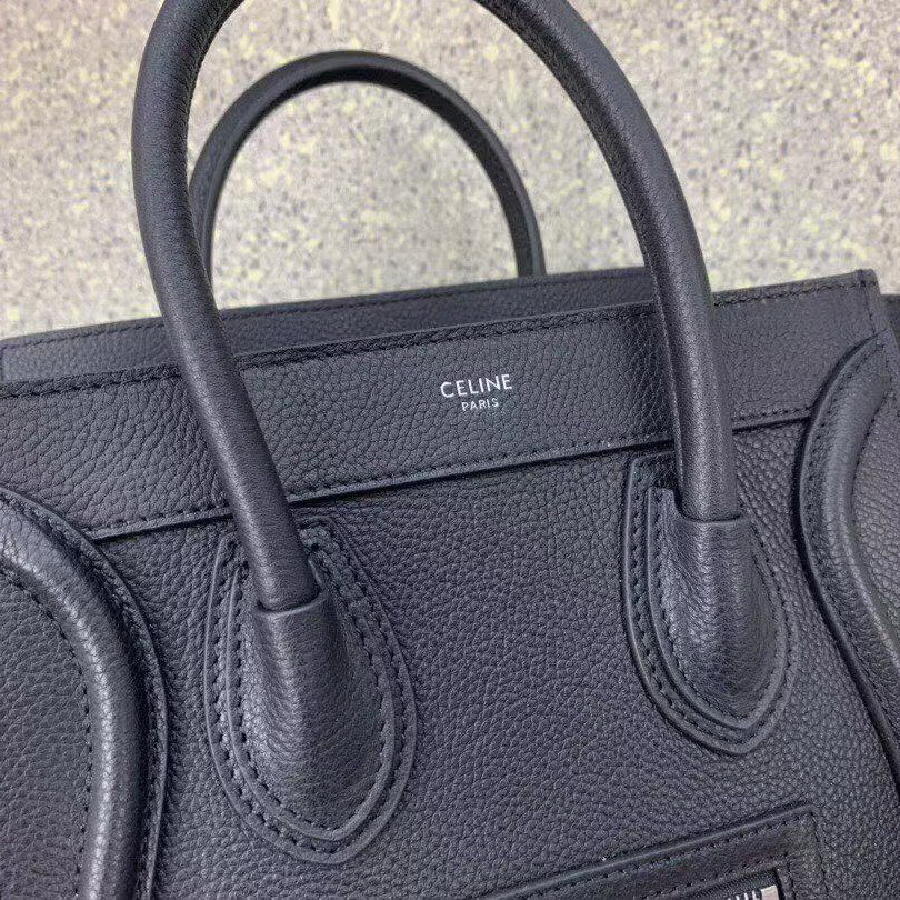 CELINE NANO LUGGAGE SHOULDER BAG CALFSKIN, 8 X 8 X 4 IN, Size W20H20D10CM, Genuine CALFSKIN