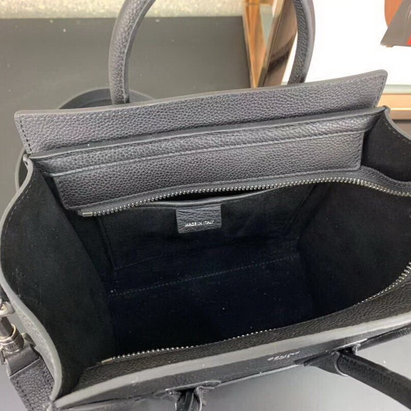 CELINE NANO LUGGAGE SHOULDER BAG CALFSKIN, 8 X 8 X 4 IN, Size W20H20D10CM, Genuine CALFSKIN