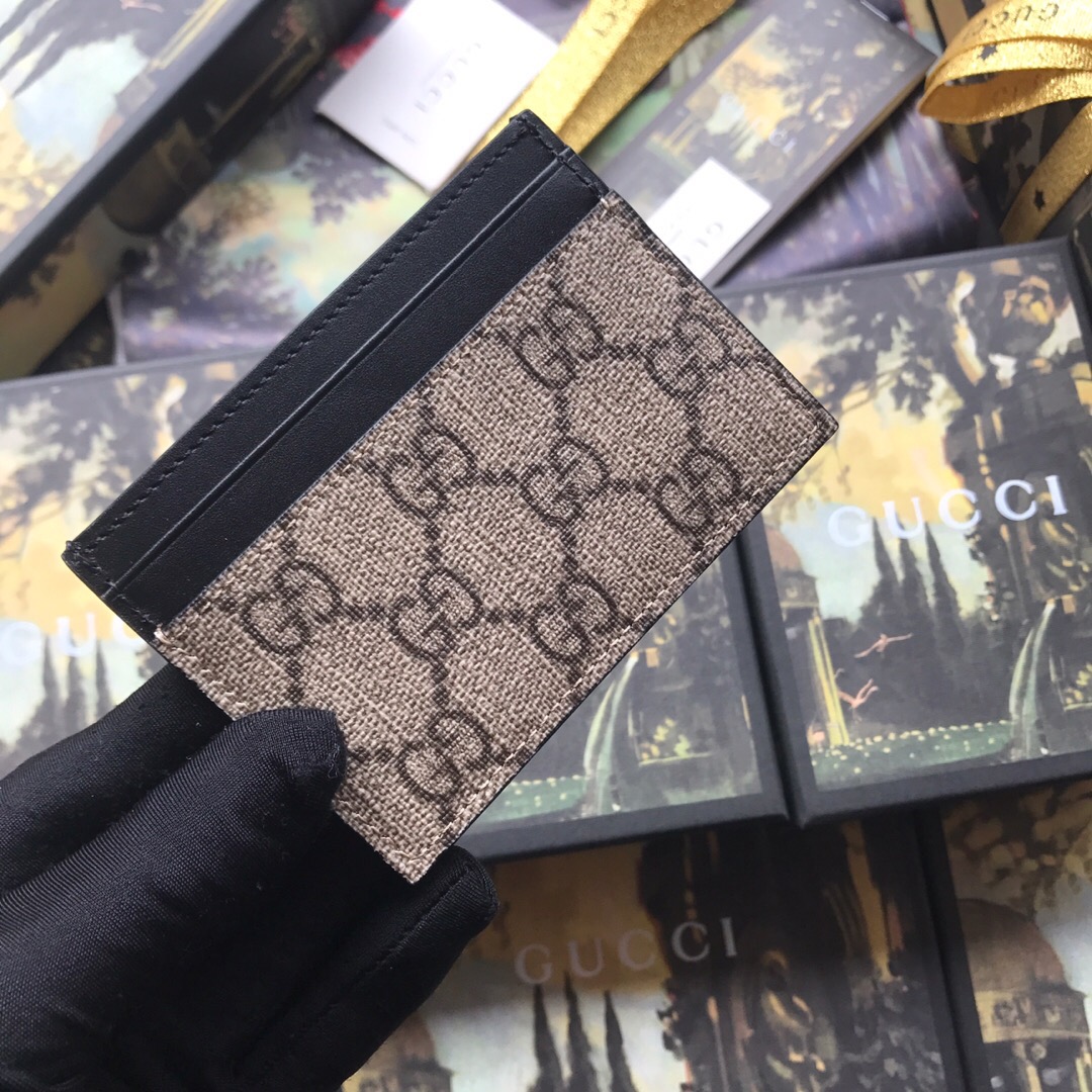 451277  Kingsnake print GG Supreme card case, GUCCI Men's Wallets & Small Accessories