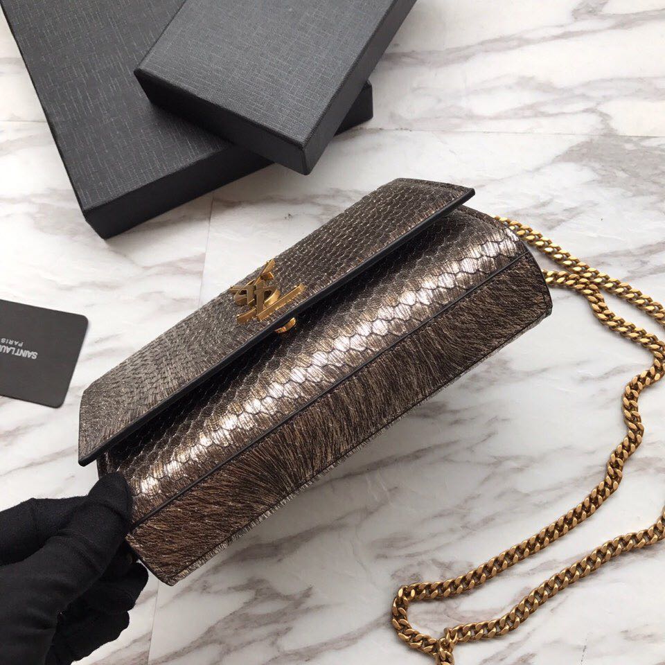 469390 KATE SMALL IN STARDUST PYTHON AND FLUORESCENT YSL, YSL Saint Laurent