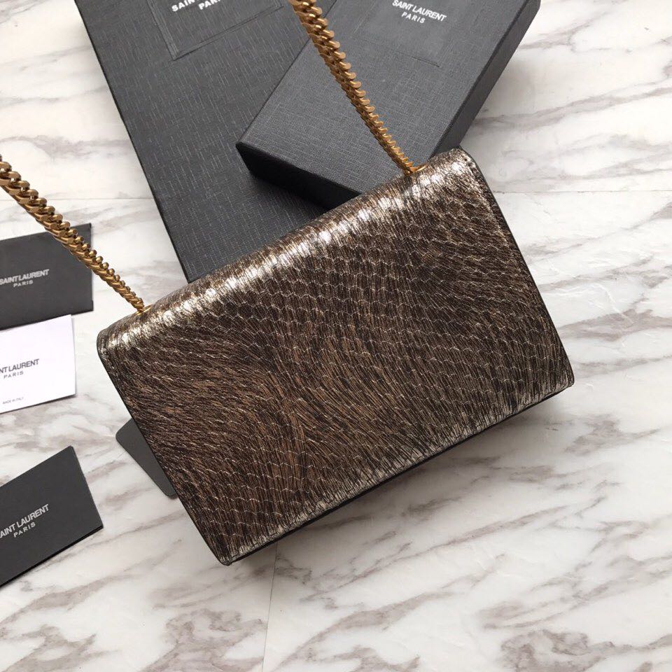 469390 KATE SMALL IN STARDUST PYTHON AND FLUORESCENT YSL, YSL Saint Laurent