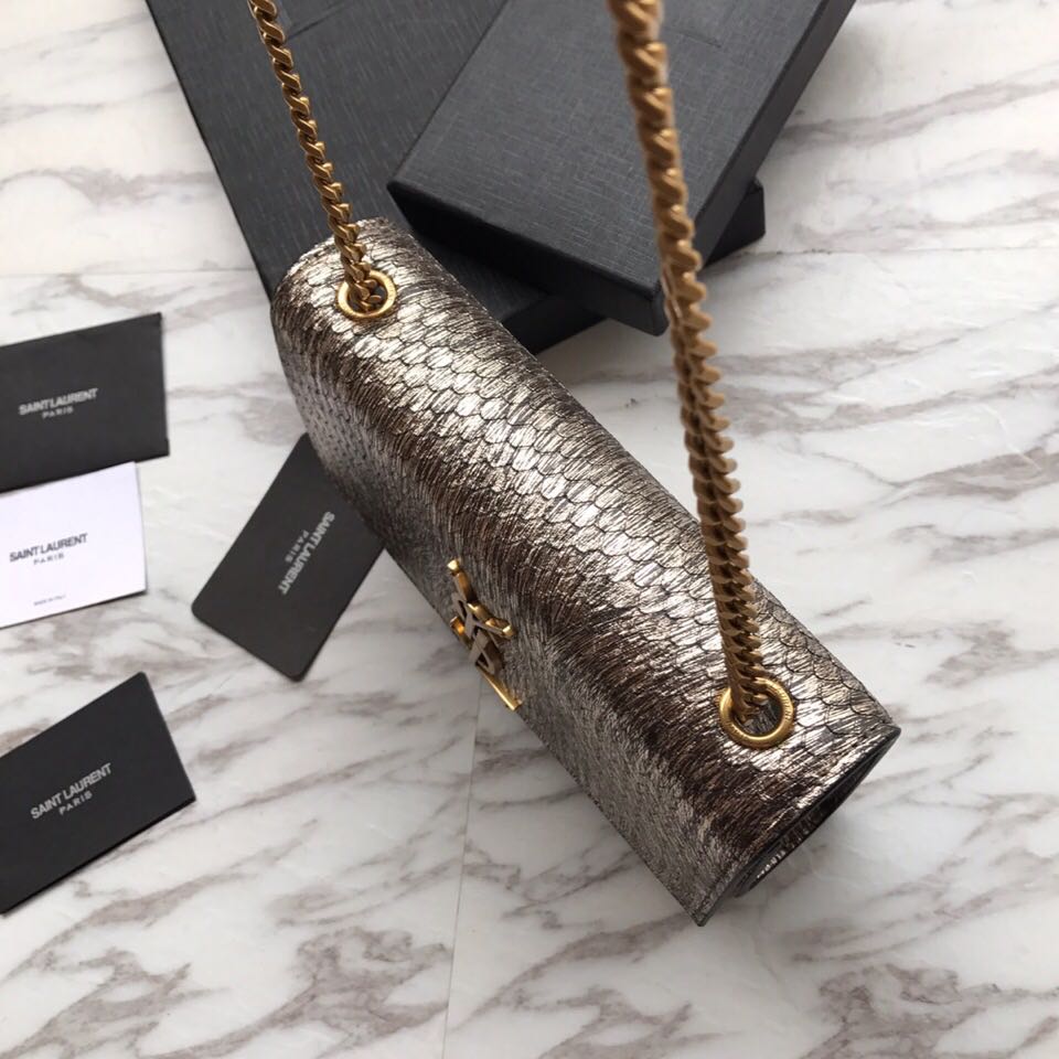 469390 KATE SMALL IN STARDUST PYTHON AND FLUORESCENT YSL, YSL Saint Laurent