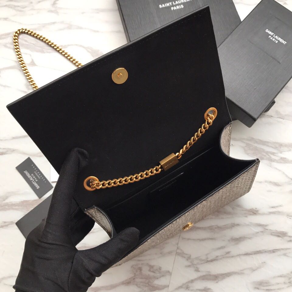 469390 KATE SMALL IN STARDUST PYTHON AND FLUORESCENT YSL, YSL Saint Laurent