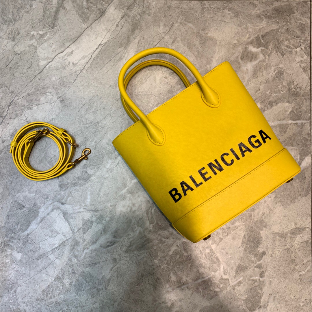 VILLE TOTE XXS, Handle Bag in white small grain leather, BALENCIAGA HANDBAG
