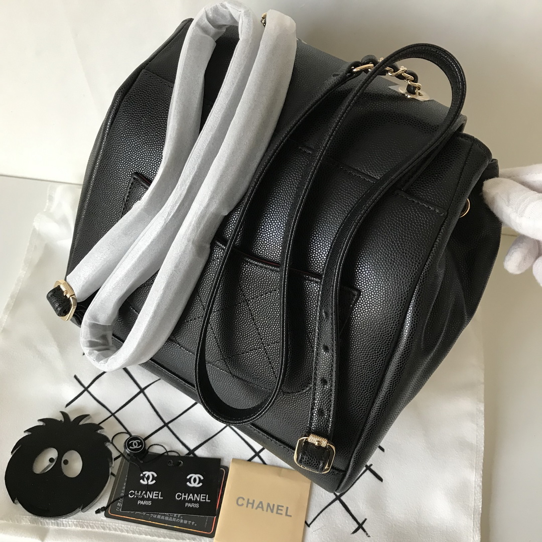 Chanel Backpack, Calfskin, 9.8 X 9.6 X 6.7 IN, A93748