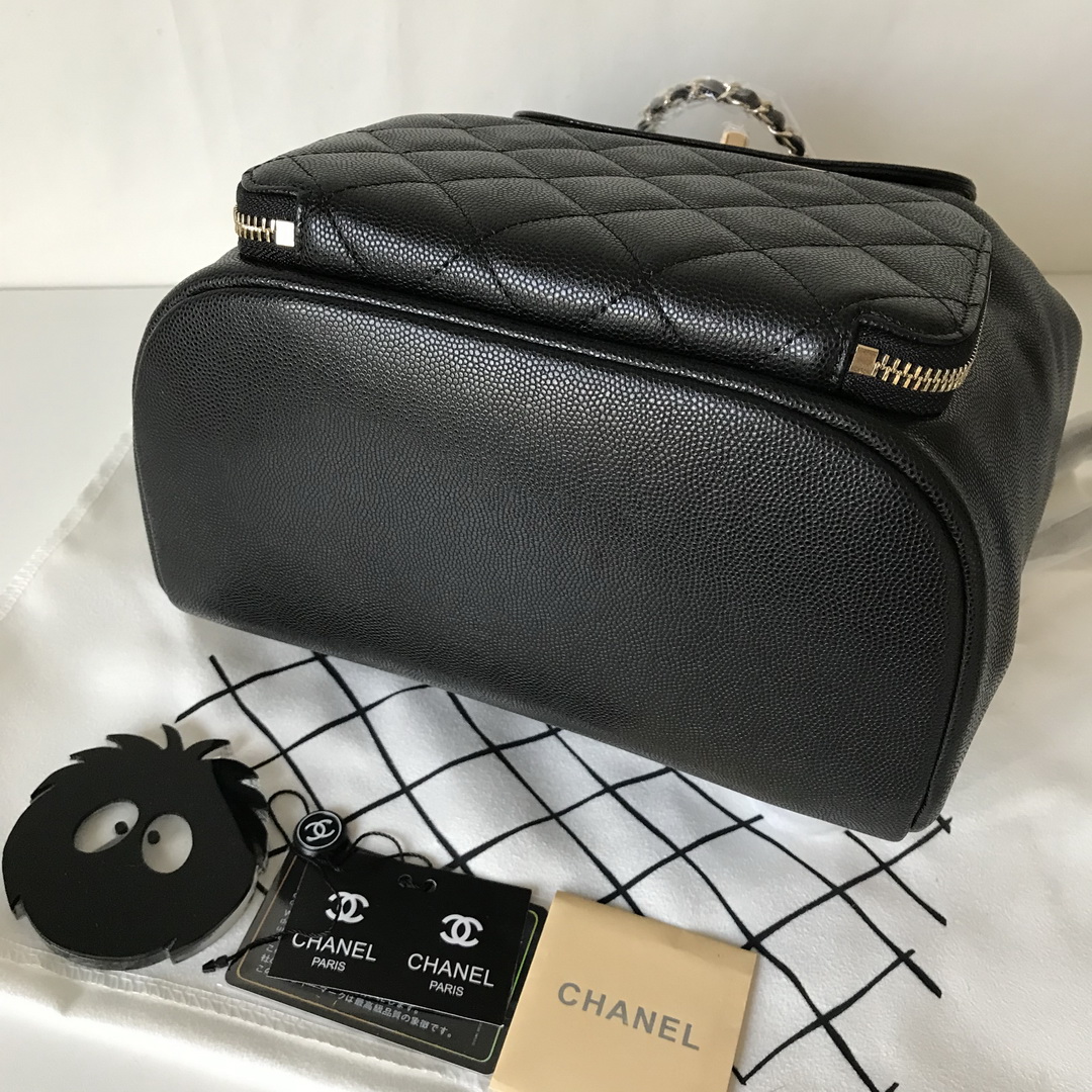 Chanel Backpack, Calfskin, 9.8 X 9.6 X 6.7 IN, A93748