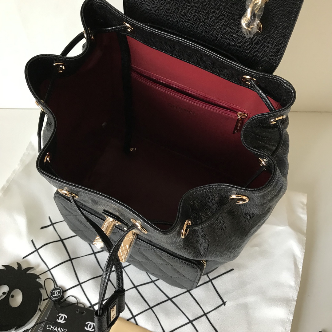 Chanel Backpack, Calfskin, 9.8 X 9.6 X 6.7 IN, A93748