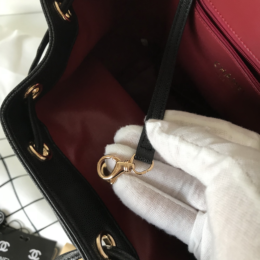 Chanel Backpack, Calfskin, 9.8 X 9.6 X 6.7 IN, A93748