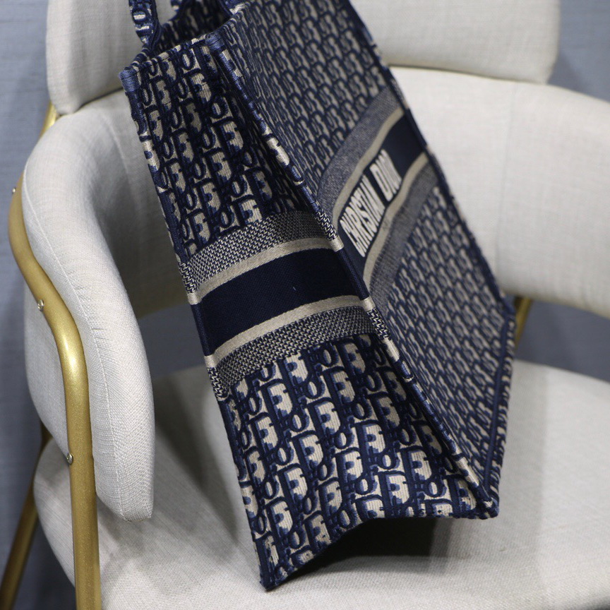 BLUE DIOR BOOK TOTE DIOR OBLIQUE BAG