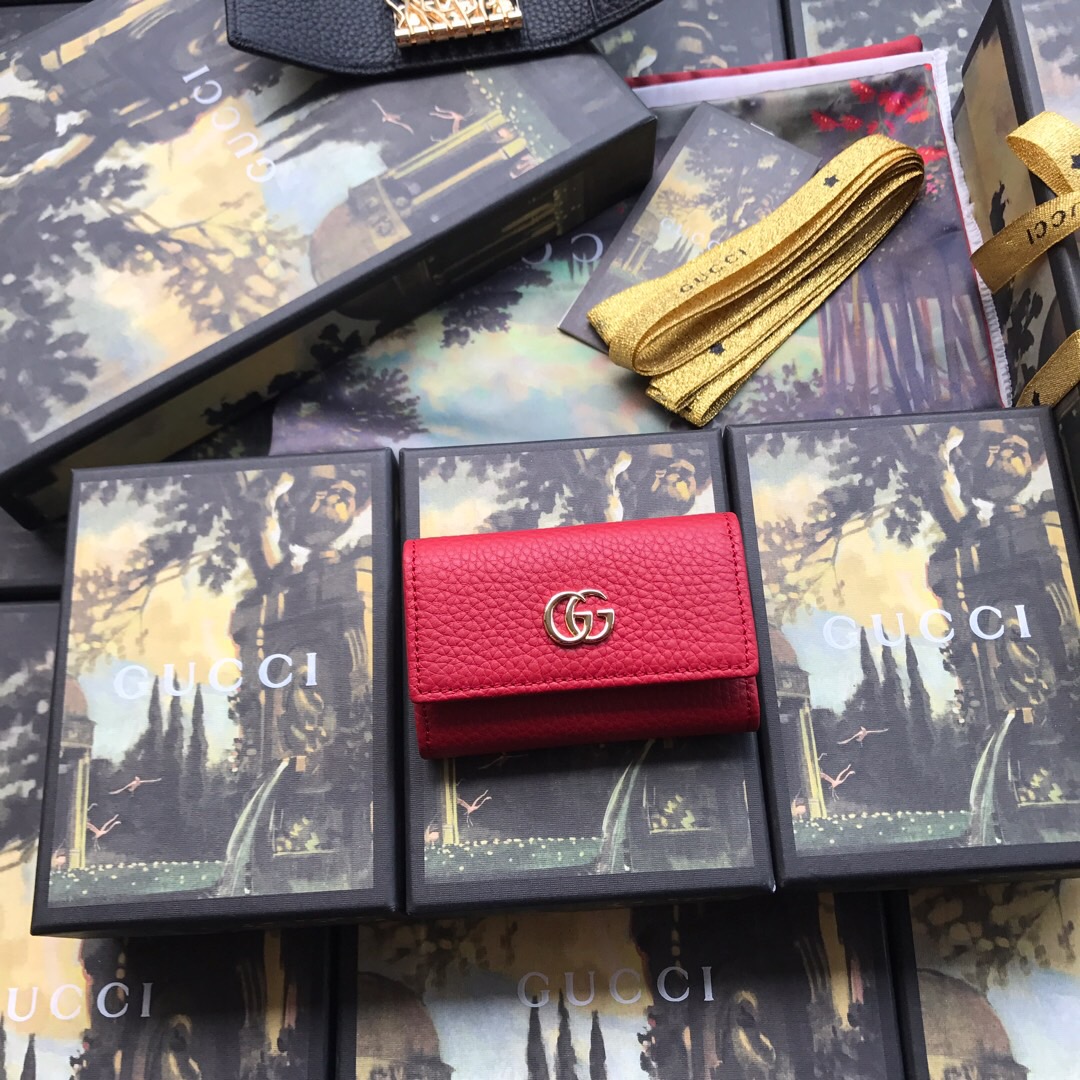 456118 GG Marmont leather key case, Women's Keyrings & Keycases
