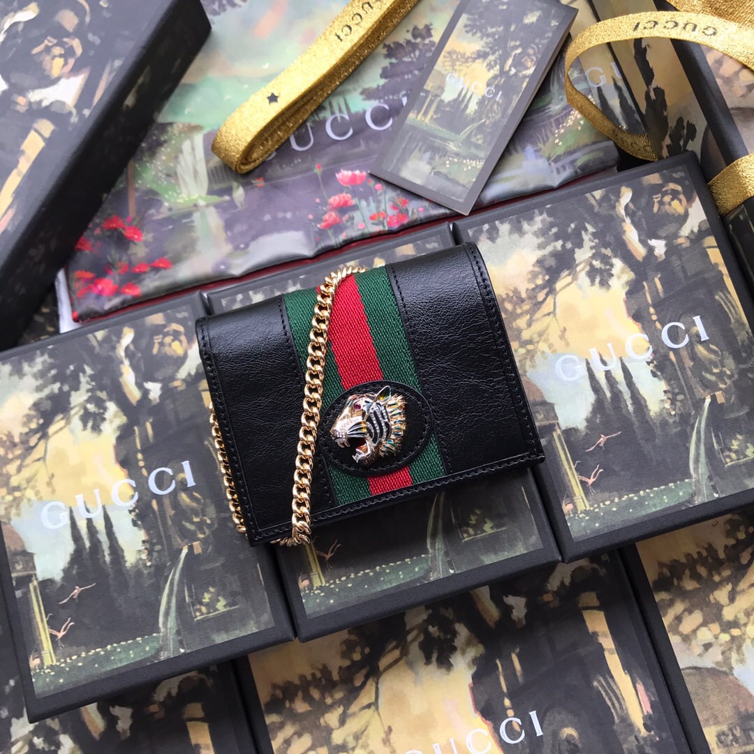 573790 Rajah chain card case wallet, GUCCI Women's Wallets & Small Accessories