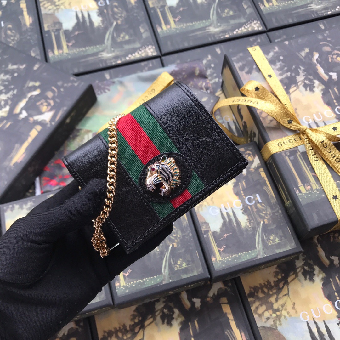 573790 Rajah chain card case wallet, GUCCI Women's Wallets & Small Accessories