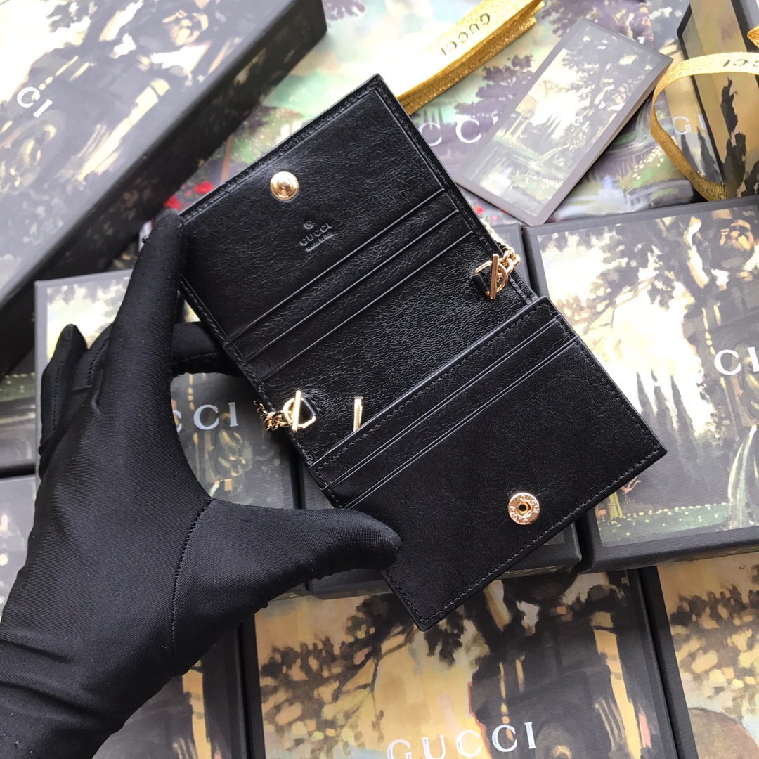 573790 Rajah chain card case wallet, GUCCI Women's Wallets & Small Accessories