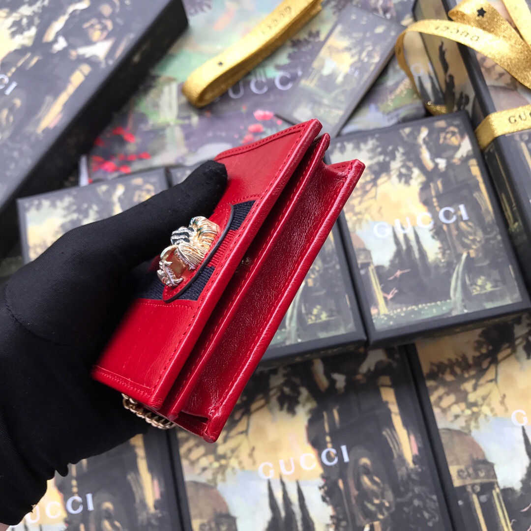 573790 Rajah chain card case wallet, GUCCI Women's Wallets & Small Accessories