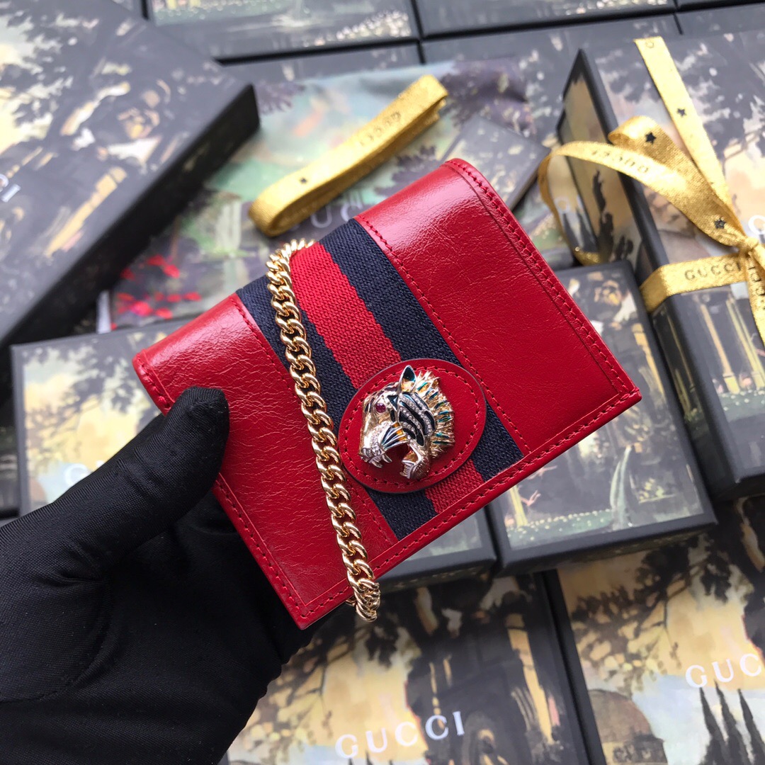 573790 Rajah chain card case wallet, GUCCI Women's Wallets & Small Accessories