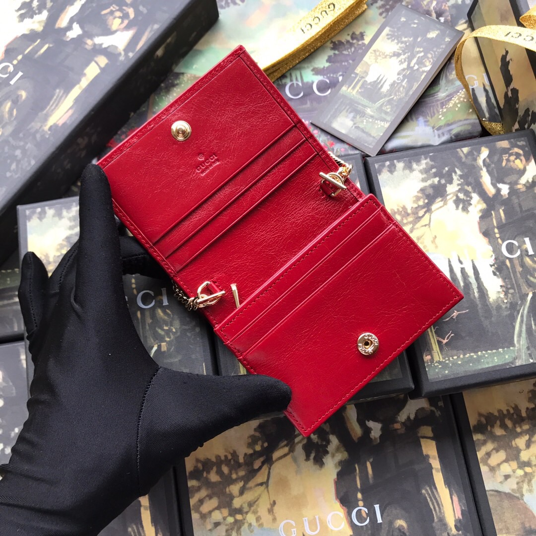 573790 Rajah chain card case wallet, GUCCI Women's Wallets & Small Accessories
