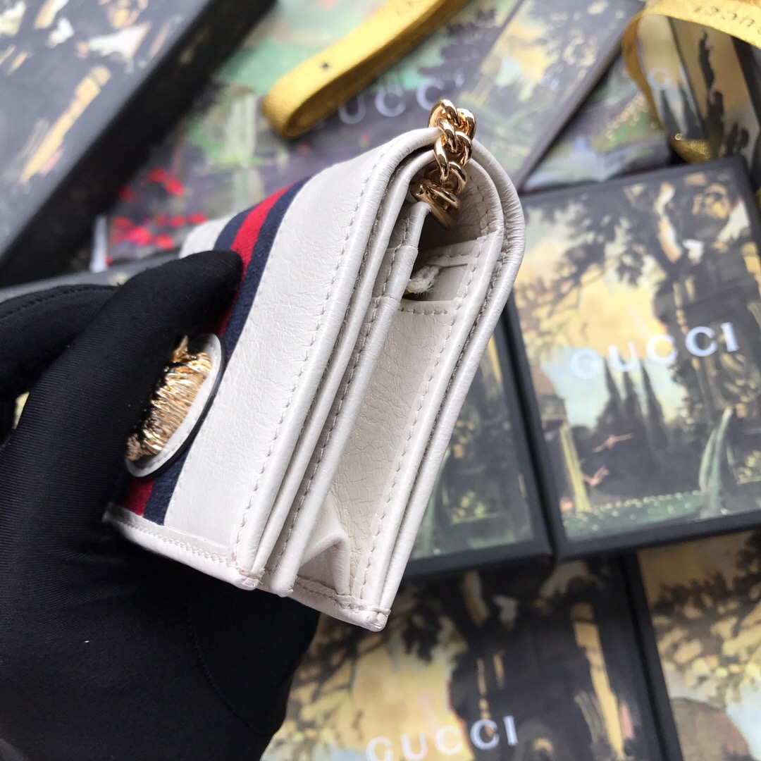 573790 Rajah chain card case wallet, GUCCI Women's Wallets & Small Accessories