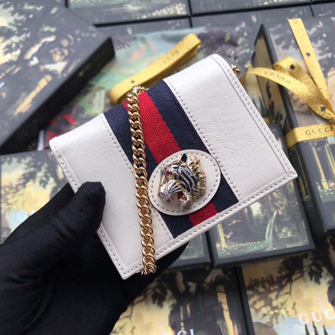 573790 Rajah chain card case wallet, GUCCI Women's Wallets & Small Accessories