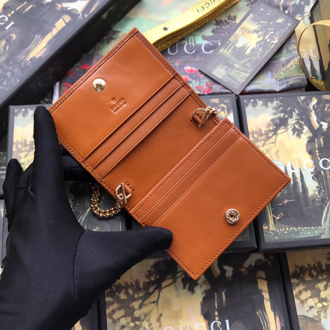 573790 Rajah chain card case wallet, GUCCI Women's Wallets & Small Accessories