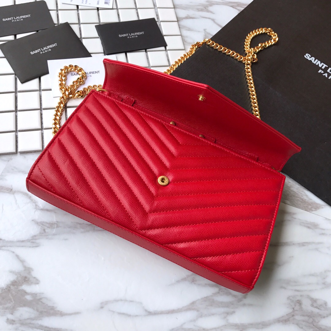YSL Saint Laurent, 377828, MONOGRAM CHAIN WALLET GRAIN DE POUDRE TEXTURED MATELASSÉ LEATHER, STRAP DROP: 48 CM