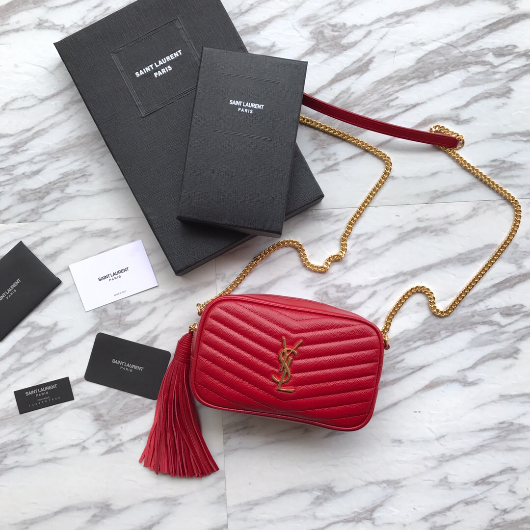 585040, LOU MINI BAG IN QUILTED GRAIN DE POUDRE EMBOSSED LEATHER, YSL Saint Laurent