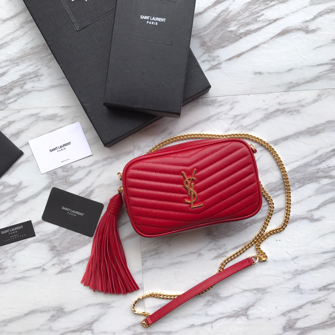 585040, LOU MINI BAG IN QUILTED GRAIN DE POUDRE EMBOSSED LEATHER, YSL Saint Laurent