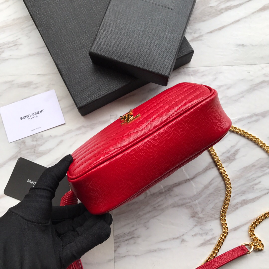 585040, LOU MINI BAG IN QUILTED GRAIN DE POUDRE EMBOSSED LEATHER, YSL Saint Laurent
