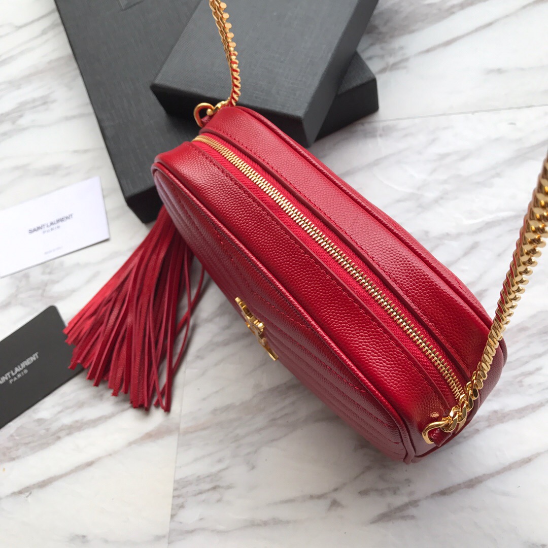 585040, LOU MINI BAG IN QUILTED GRAIN DE POUDRE EMBOSSED LEATHER, YSL Saint Laurent