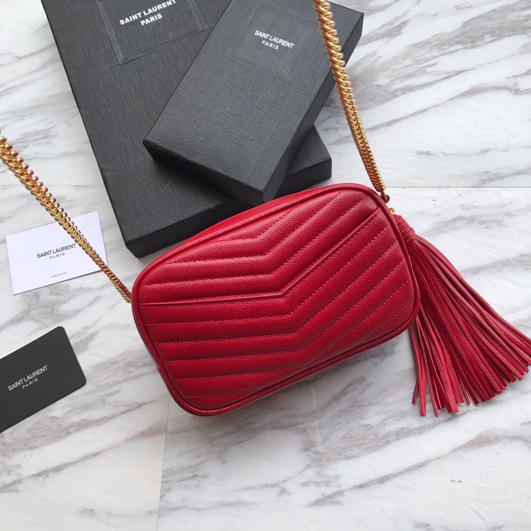 585040, LOU MINI BAG IN QUILTED GRAIN DE POUDRE EMBOSSED LEATHER, YSL Saint Laurent