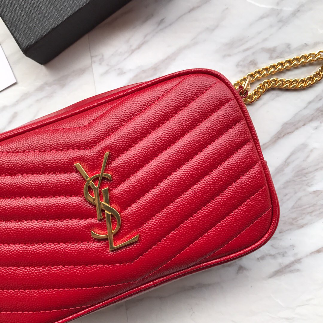 585040, LOU MINI BAG IN QUILTED GRAIN DE POUDRE EMBOSSED LEATHER, YSL Saint Laurent