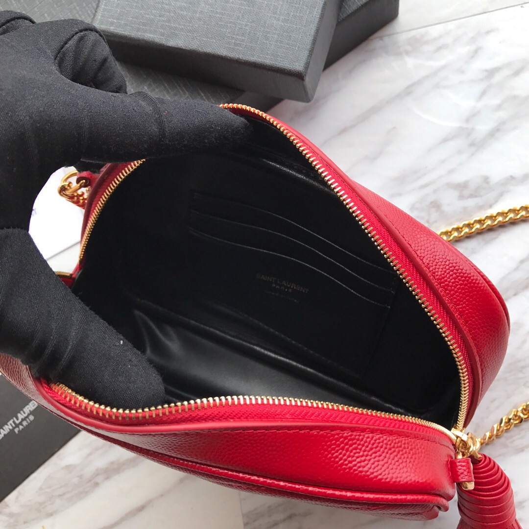 585040, LOU MINI BAG IN QUILTED GRAIN DE POUDRE EMBOSSED LEATHER, YSL Saint Laurent