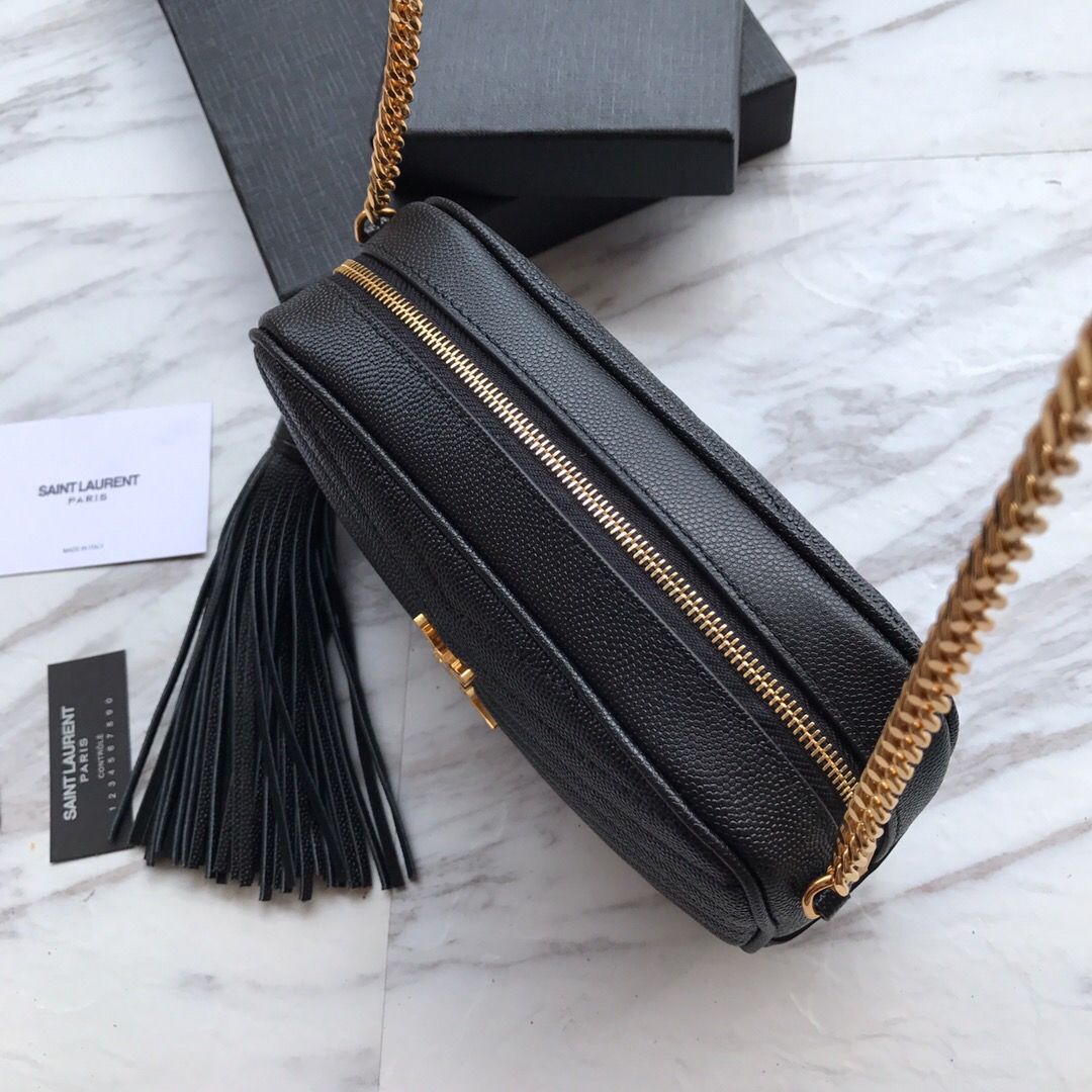 585040, LOU MINI BAG IN QUILTED GRAIN DE POUDRE EMBOSSED LEATHER, YSL Saint Laurent