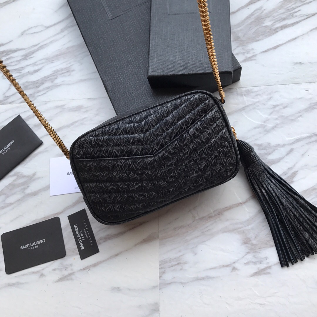 585040, LOU MINI BAG IN QUILTED GRAIN DE POUDRE EMBOSSED LEATHER, YSL Saint Laurent