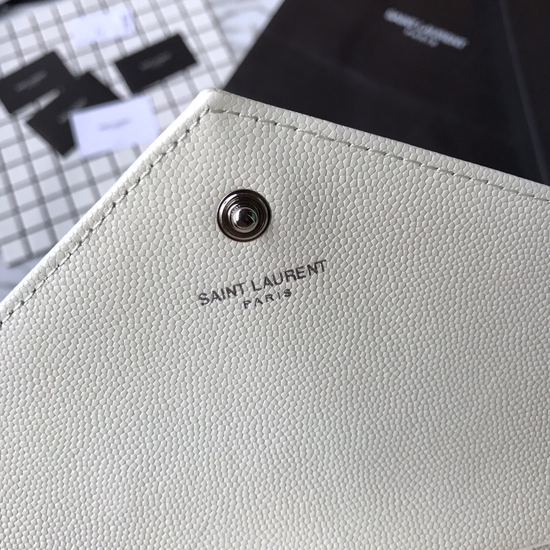 YSL Saint Laurent, 377828, MONOGRAM CHAIN WALLET GRAIN DE POUDRE TEXTURED MATELASSÉ LEATHER, STRAP DROP: 48 CM